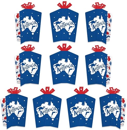 Big Dot of Happiness Día de Australia - Decoraciones de mesa - Centro de mesa G'Day Mate Aussie Party Fold and Flare - 10 unidades