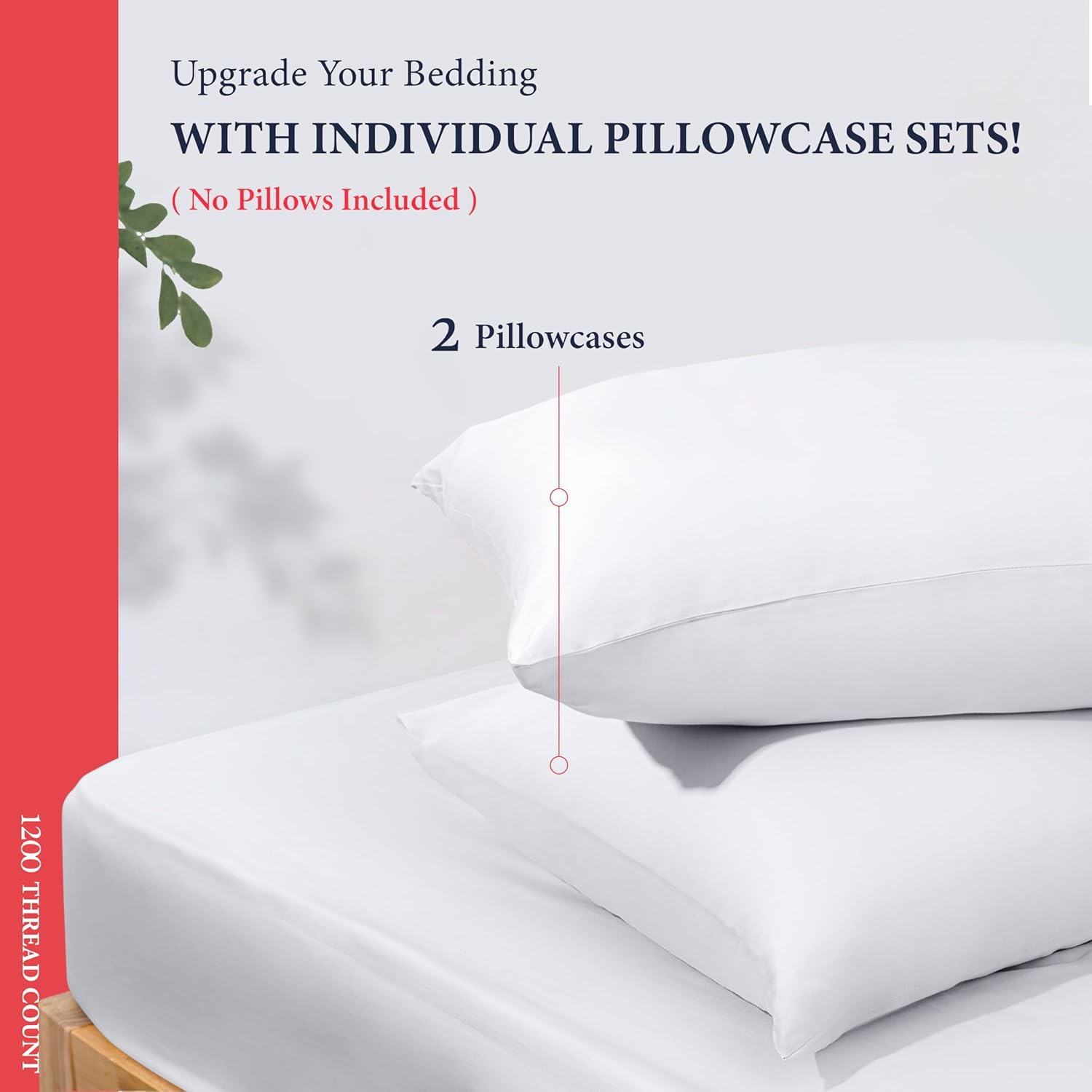 Ashton Sheets 100% Egyptian Cotton Pillow Cases King Size Set of 2 - Luxury 1200 Thread Count King Size Pillow Cases (White), Extra Soft, Cooling Sateen Weave Large Hotel Collection Pillowcases - Image 3