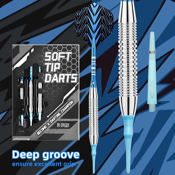 Lonwiner 3 Pièces Flechette Pointe Plastique, Accessoires de fléchettes pour Cible électronique Softdarts pour Cible électronique Fléchettes avec Pointe en Plastique - 3
