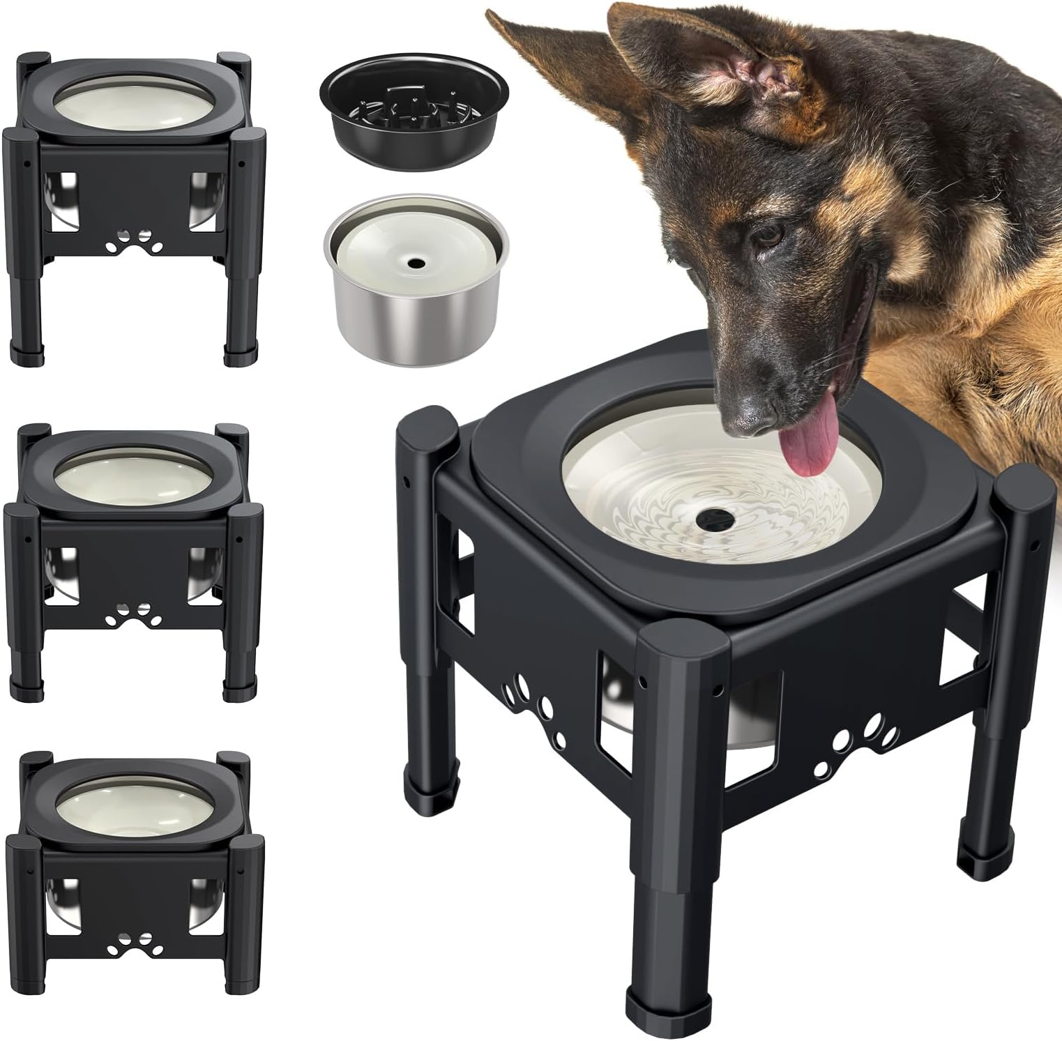 Petace Dog Bowls, Elevated Dog Bowls for Large Dogs