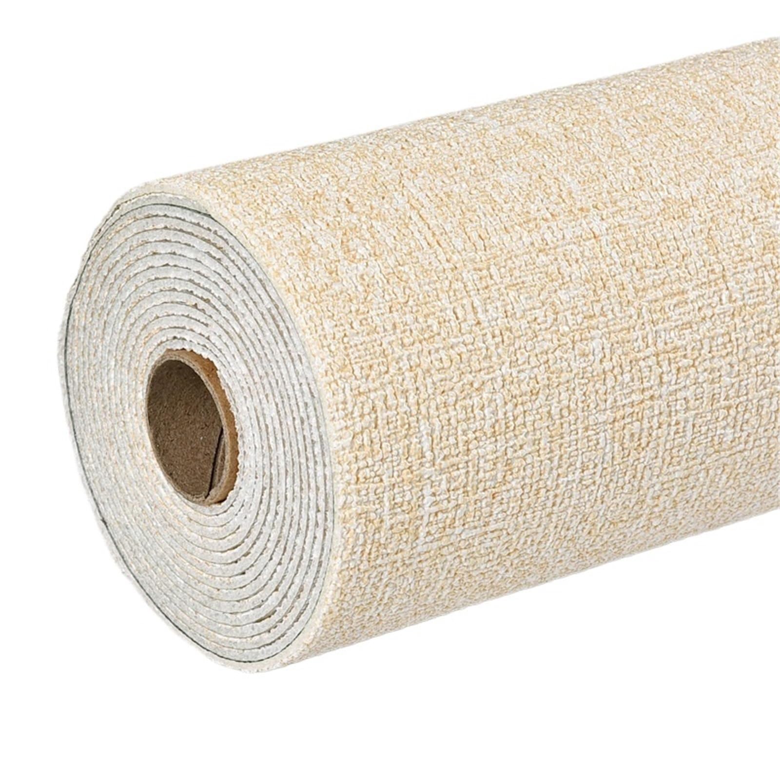 Papier peint autocollant lin pour rénover un mur abîmé facilement