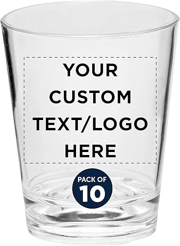 Miniatura 8 de DISCOUNT PROMOS Vasos de chupito de plástico translúcidos personalizados de 1.5 onzas, juego de 50, paquete personalizado a granel, acrílico, ideal