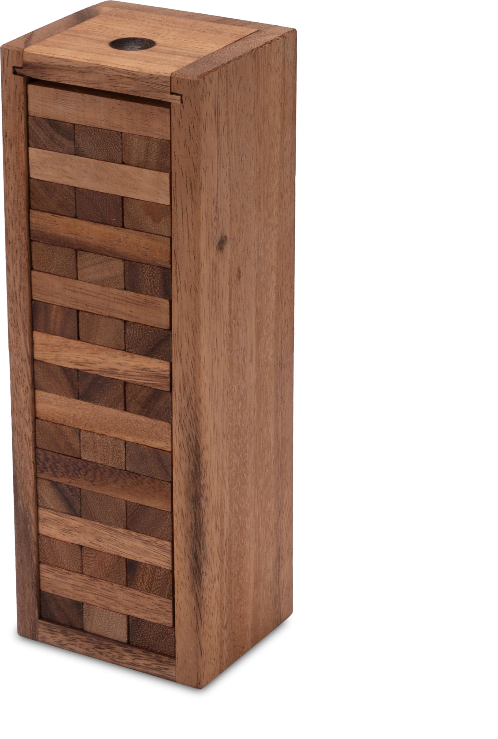 LOGOPLAY Torre tambaleante tamaño. S - 23 cm de Altura - Condo - Torre de Madera - Juego de Habilidad - Juego de Tablero de Madera Marrón