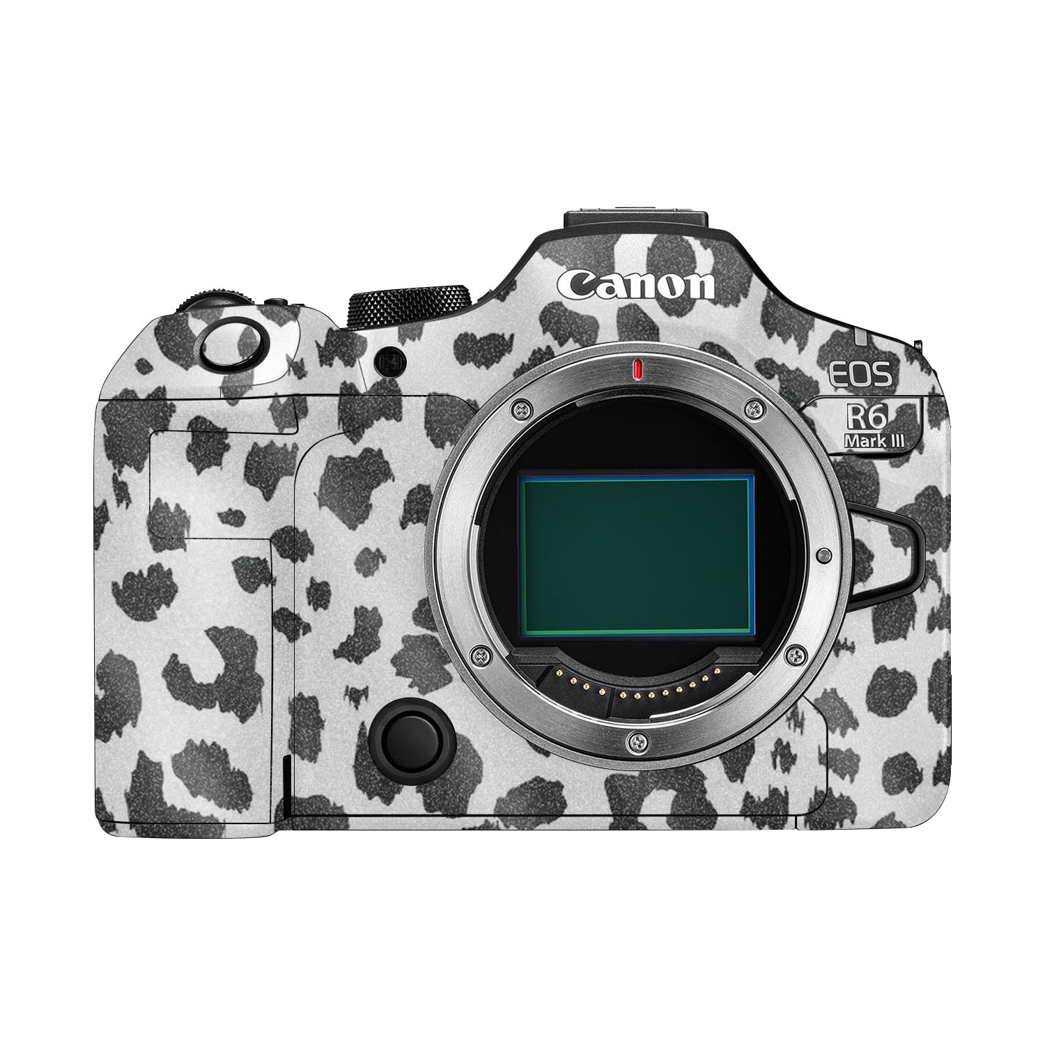 Glossy Glitter Camera Skin Compatible with Canon EOS R6 Mark III (2025) - Snow Leopard Print - Premium 3M Vinyl Protective Wrap Decal Cover - Easy to Apply | Crafted in the USA by MightySkins