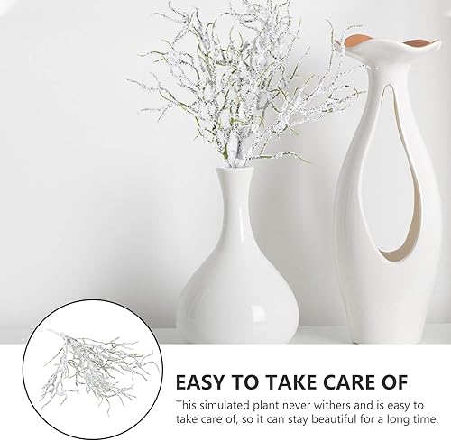 Miniatura 2 de SOIMISS 2 ramos artificiales, ramas de pino artificiales, ramas nevadas, flores sintéticas, decoración del hogar, centros de mesa para boda