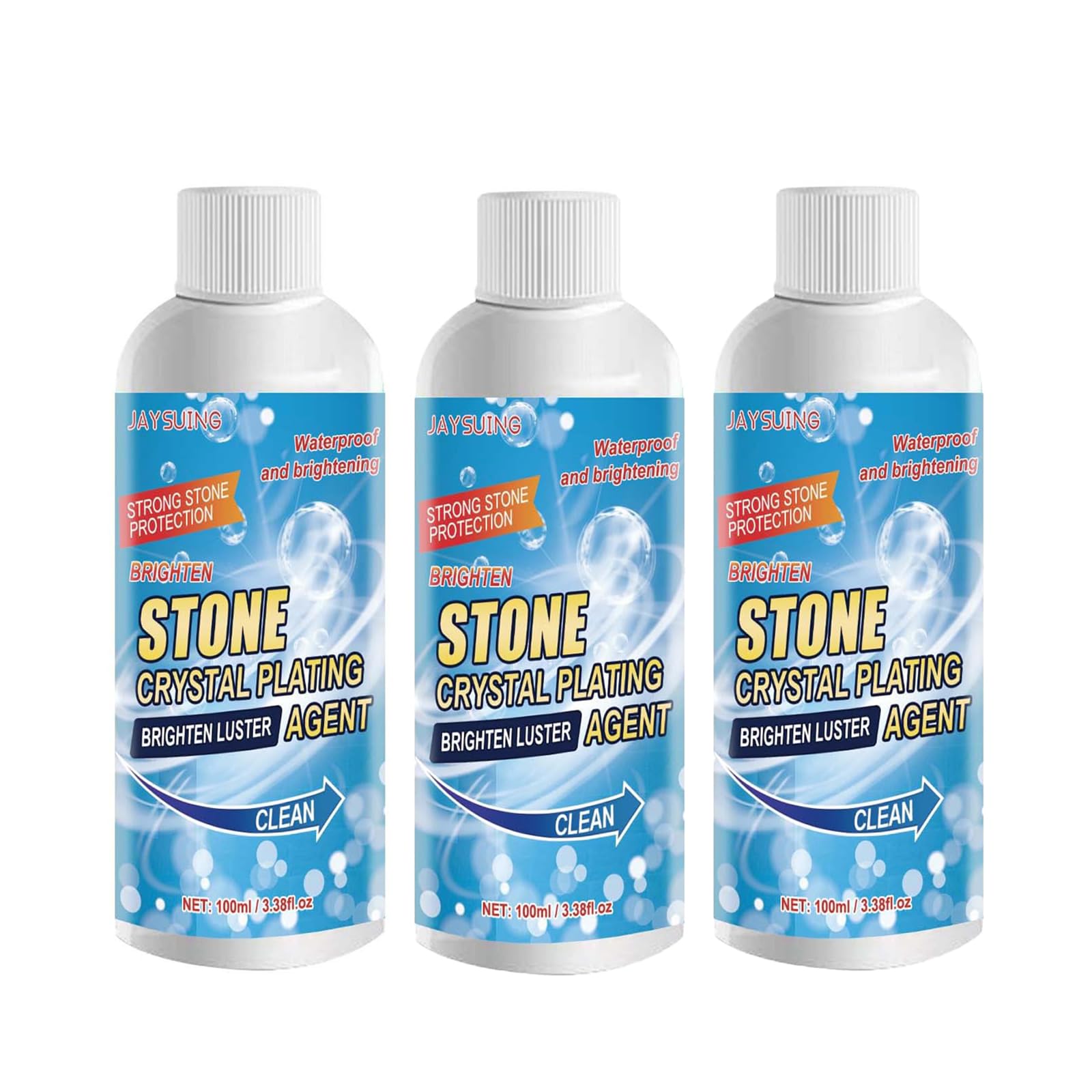 Stone Stain Remover Cleaner,Stone Crystal Plating Brighten Luster Agent Clean, easy Scrub Effectively Breaks Down And Lifts Even Oil Stains For Marble, Quartz, Kitchen Cooktops (3)