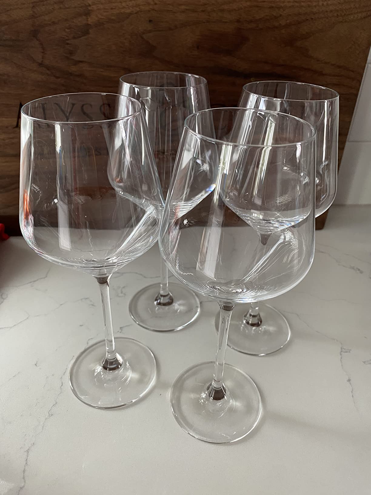 7/mo Finance JoyJolt Layla Red Wine Glasses, Set of 4 Italian Wine Glasses, 17 oz Clear Wine