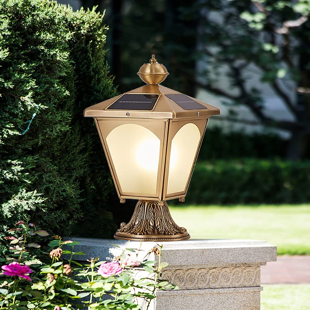 Światła słupkowe na zewnątrz, światła ogrodowe, oświetlenie tarasu, solarne światła filarowe na zewnątrz, lampa słupkowa, wodoodporna lampa ogrodowa, kolumna słoneczna, reflektor, lampa ogrodzeniowa, lampa drewniana, lampa filarowa, wodoodporna