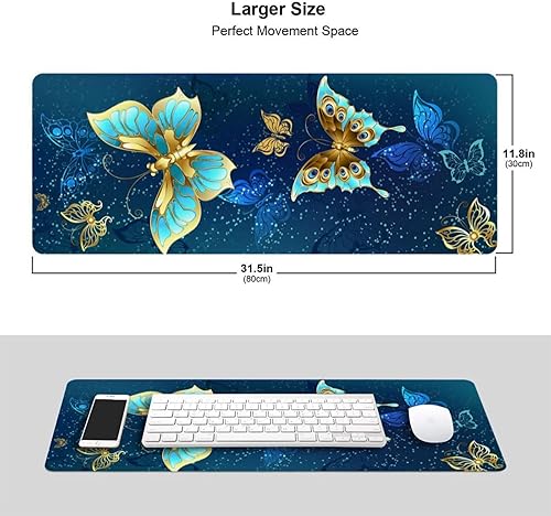Miniatura 6 de Cuet XL - Alfombrilla de mouse para juegos grande con costuras extendidas antideslizante impermeable para computadora portátil para mujer decoración