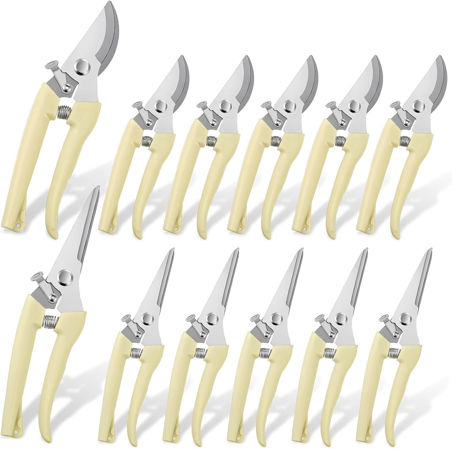 12 Pcs Garden Shears Pruning Garden Clippers Bulk Bypass Pruner Heavy Duty for Gardening Hedge Plant Cutting Flower Scissors for Tree Trimming Bonsai Cutting Fruits Picking