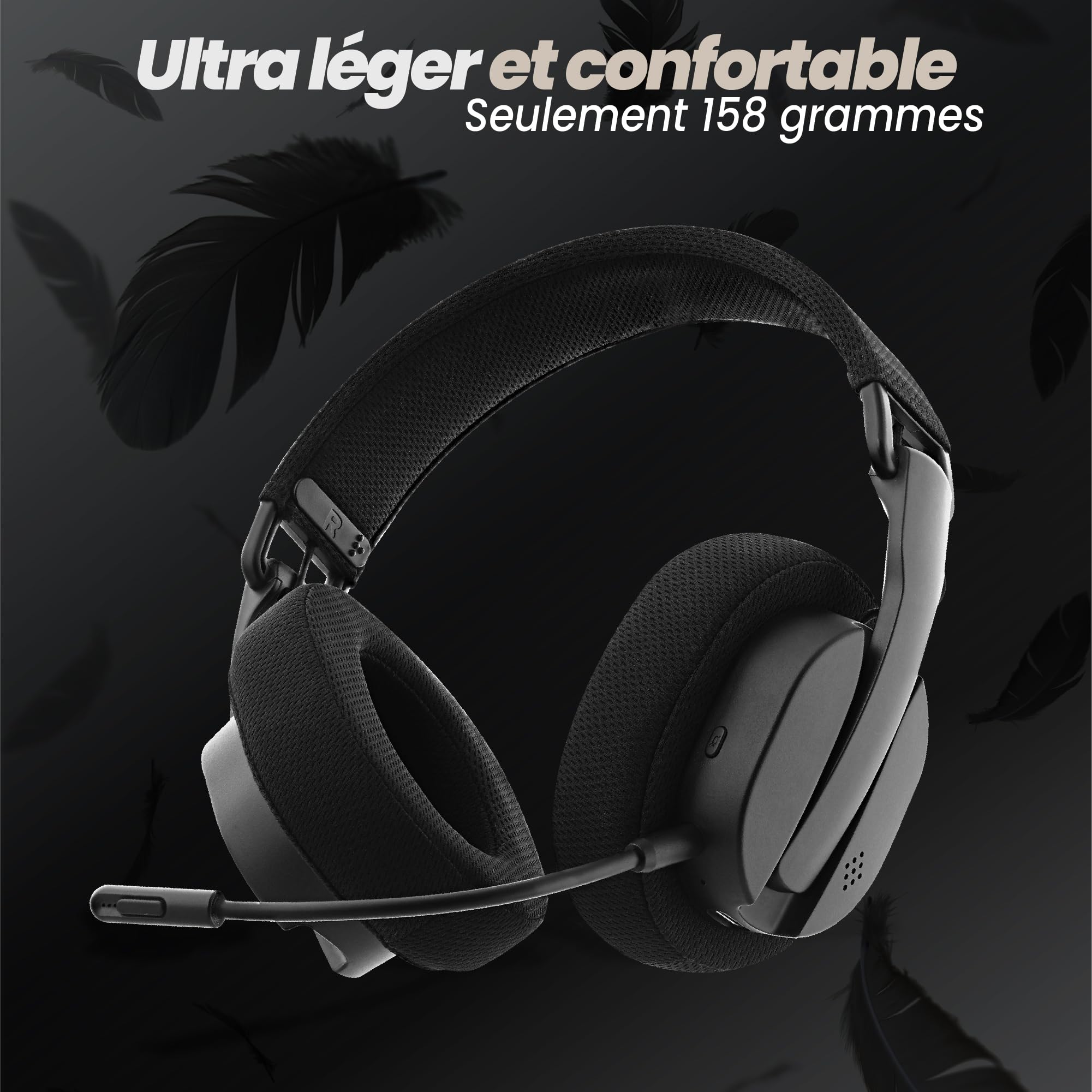 T'nB ACTIV Light - Casque Gaming Bluetooth, sans Fil et Ultra léger