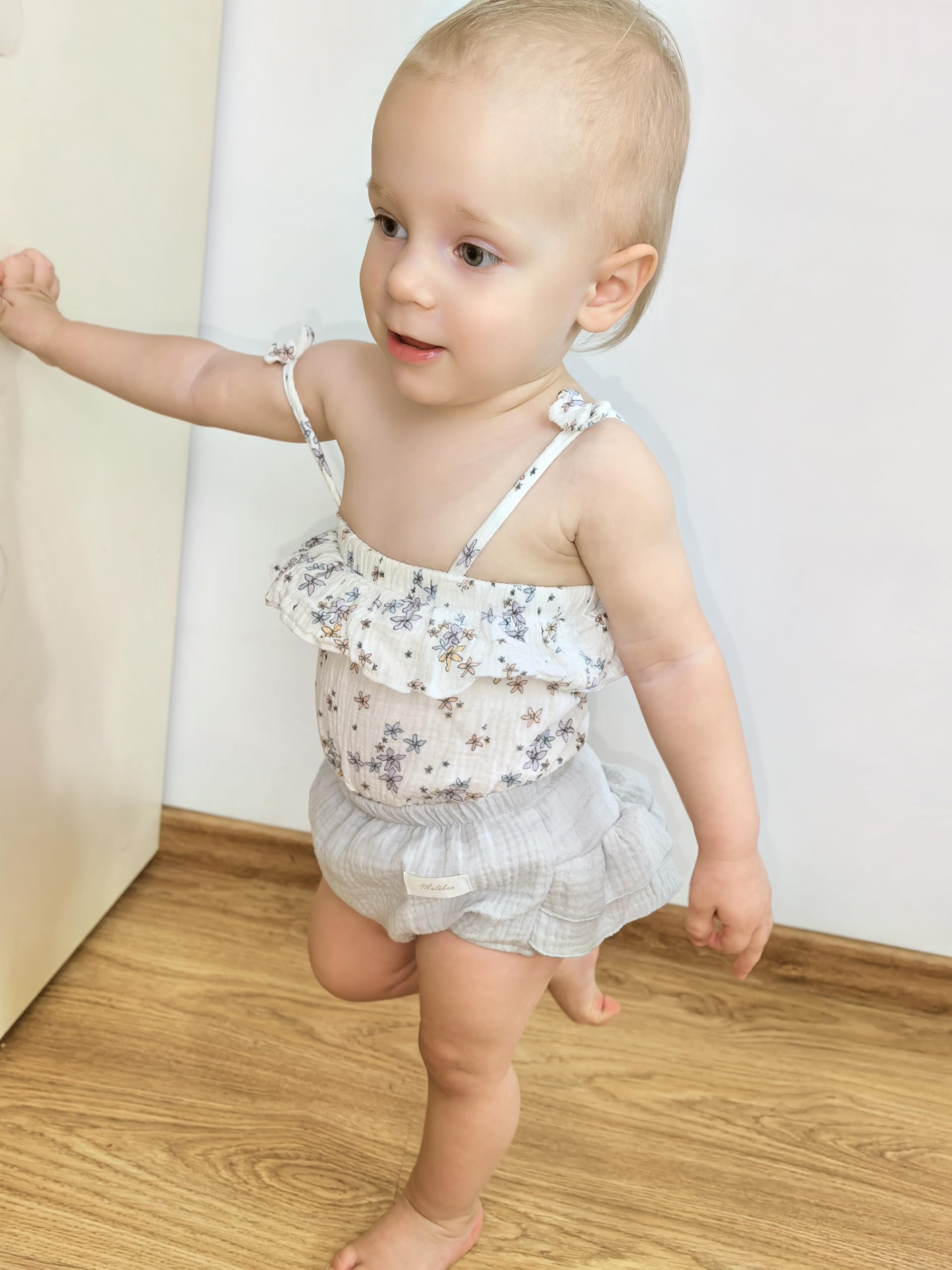Mutandine per neonati, per Estate Pantaloncini Bloomer in Cotone Neonato e Ragazza, Confortevoli Tinta Unita Copripannolino con Volant Principessa