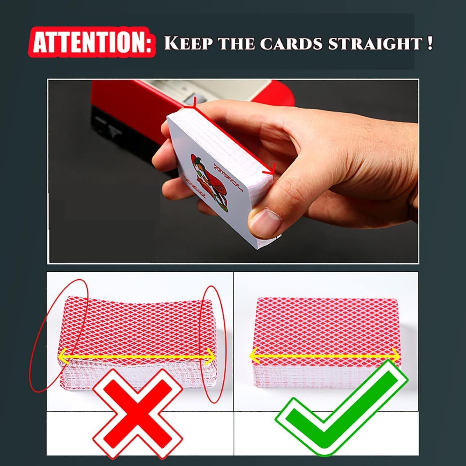 Máquina automática de repartidor de cartas, máquina portátil giratoria de 360° for dividir cartas con mantel de póquer y maleta, barajadora eléctrica de naipes for juegos de 2 a 8 personas, sin funció