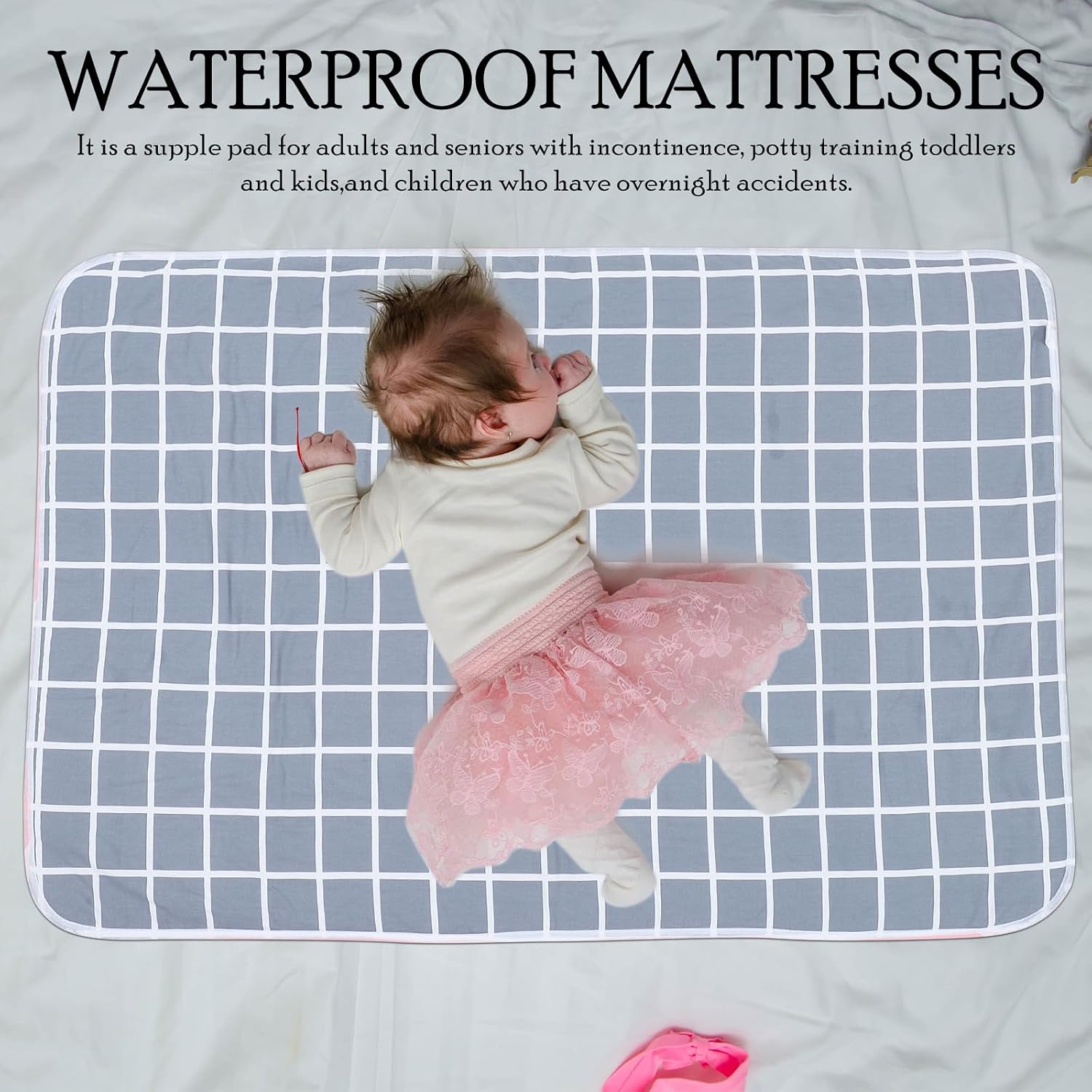 Incontinence Bed Pad for Elderly and Patients Breathable Reusable Mattress Protector for Menstruation and Pet Urinal Use Home Care Mat