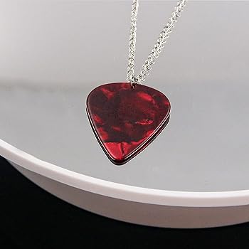 Amazon | ギターピックネックレス ハート ルビーペンダント エディ