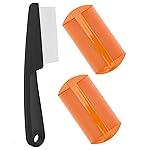 Dandruff Comb Fine Tooth Scalp Detox Comb Lice for Women, Men & Kids Stainless Steel Scalp Detoxing, Sweep & Massage Hair Brush Tool for Hair Care (Black+Orange)