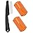 Dandruff Comb Fine Tooth Scalp Detox Comb Lice for Women, Men & Kids Stainless Steel Scalp Detoxing, Sweep & Massage Hair Brush Tool for Hair Care (Black+Orange)