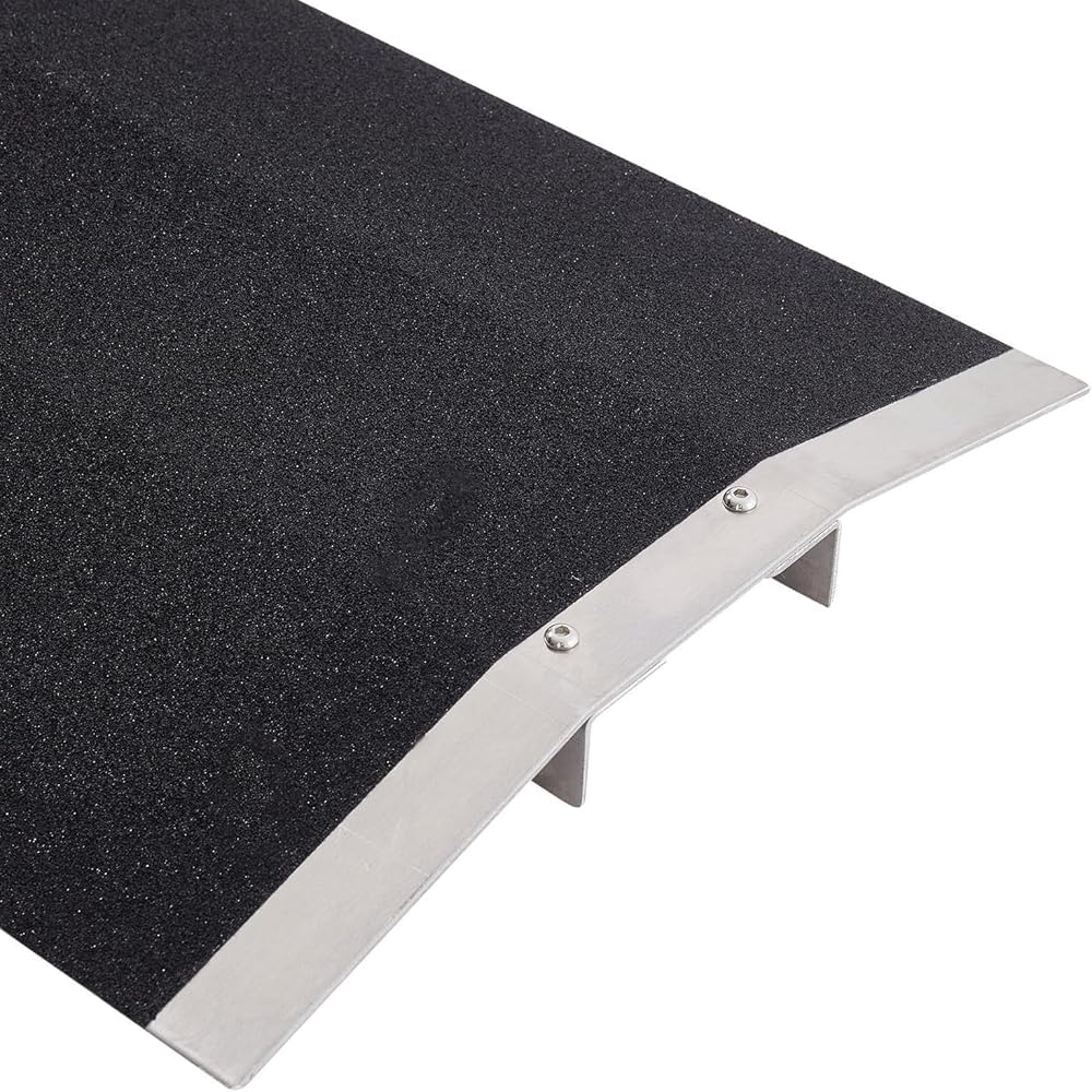 Rampa de aleación de aluminio resistente para acceso a sillas de ruedas, capacidad de 300 kg, solución de puerta y umbral para scooters, bicicletas y cochecitos de movilidad