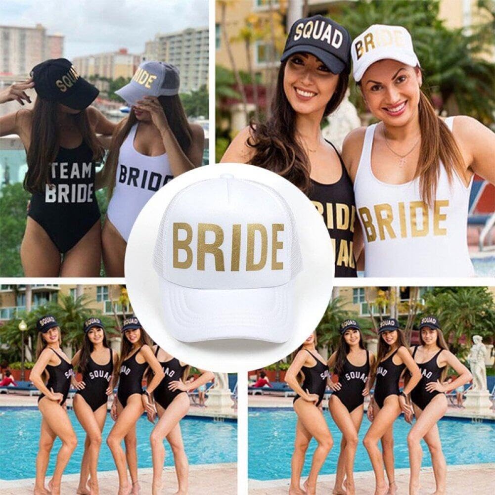 Bride Baseball Cap for Bachelorette Parties, Bridal Shower, Beach Beach Bachelorette Custom Trucker Hats, Personalized Team  main image 3