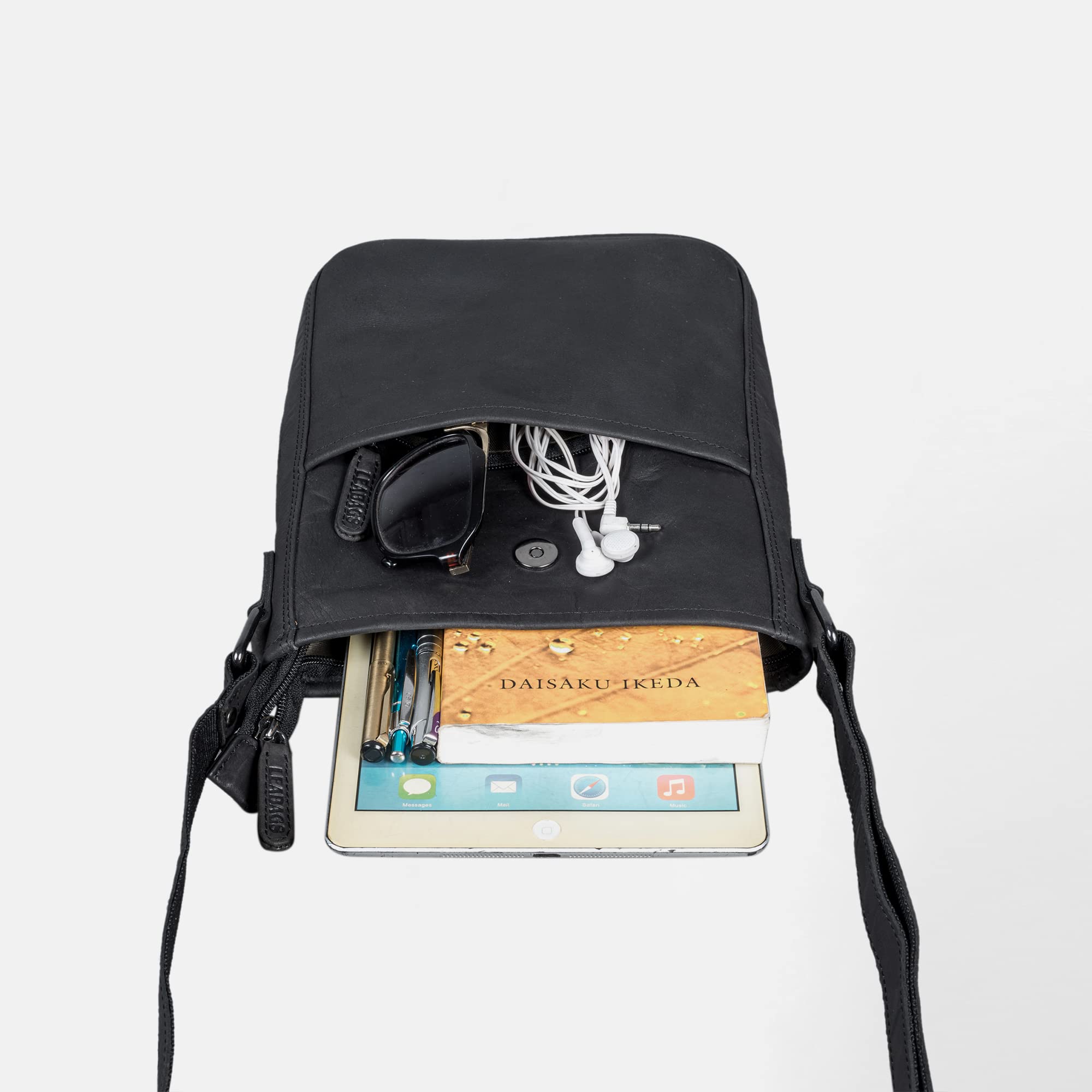 LEABAGS Borsa a mano da donna | Borsa a tracolla in vera pelle di alta qualità | Borsa a spalla | Borsa per lavoro, università, scuola e tempo libero