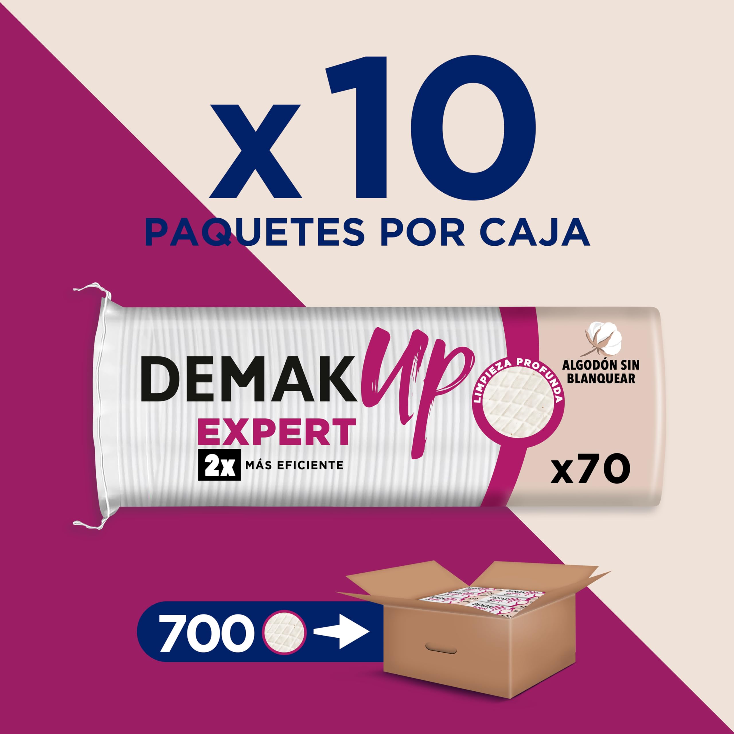 Demak'Up Expert - Discos de algodón (10 x 70 cm, 700 unidades), color blanco