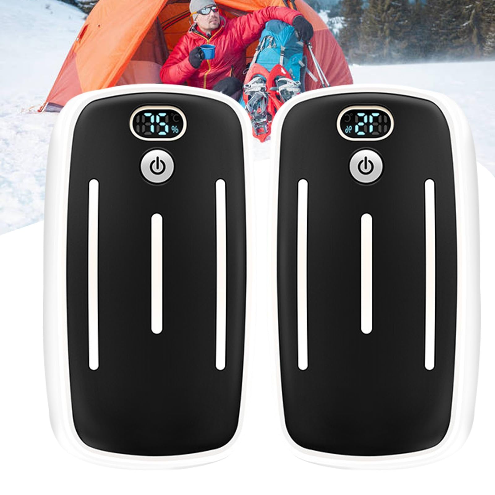 2 paquetes de calentadores de manos recargables 3000mah calentadores de manos portátiles 3 modos de calefacción calentadores de manos recargables para deportes al aire libre y Camping