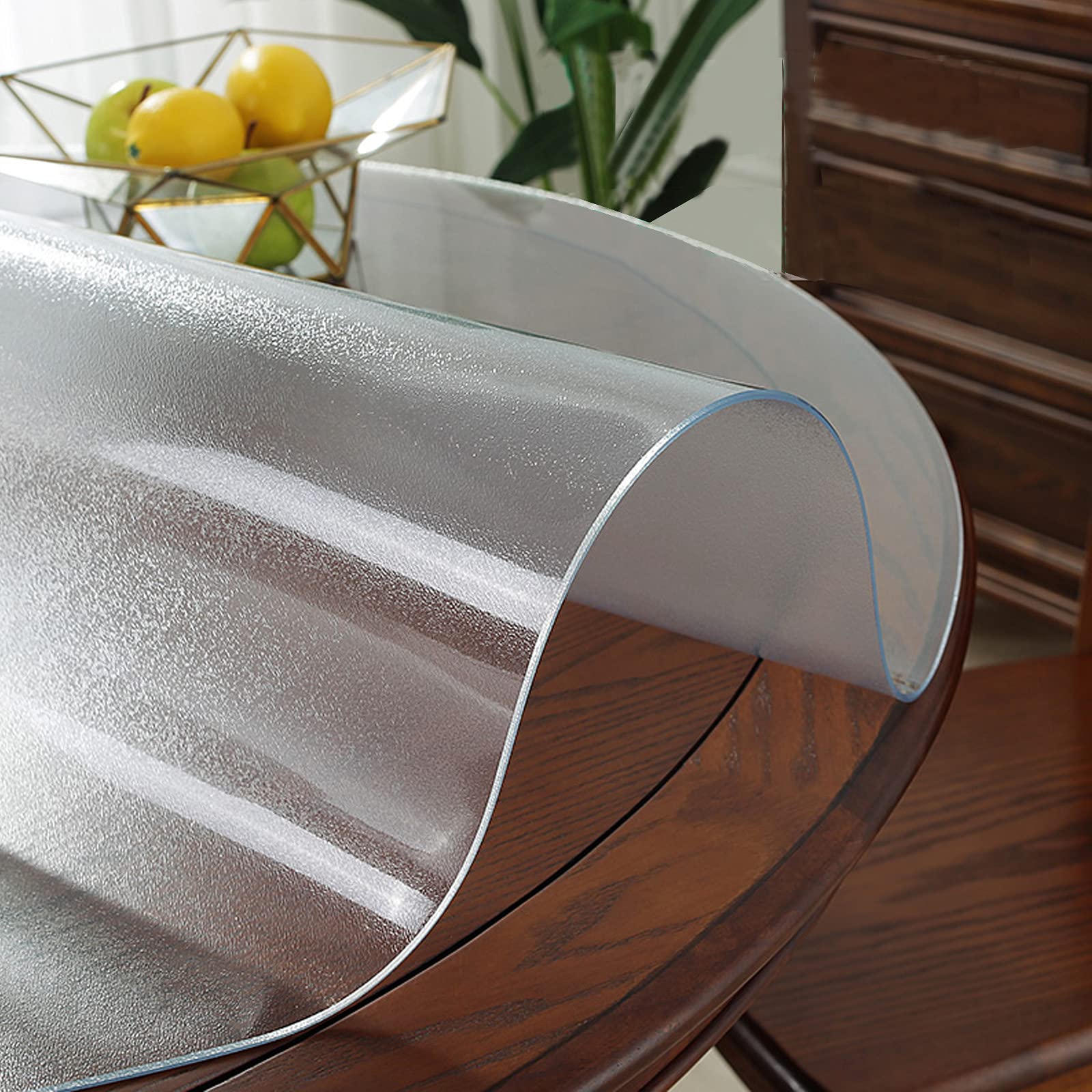 Nappe Transparente PVC pour Table en Bois de Salle à Manger
