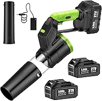 Neximvanuxn Cordless Leaf Blower 3.3lbs Lightweight Handheld, Dual 3.0Ah Batteries, 3-Speed 116 MPH for Lawn Patio Driveway Snow Green