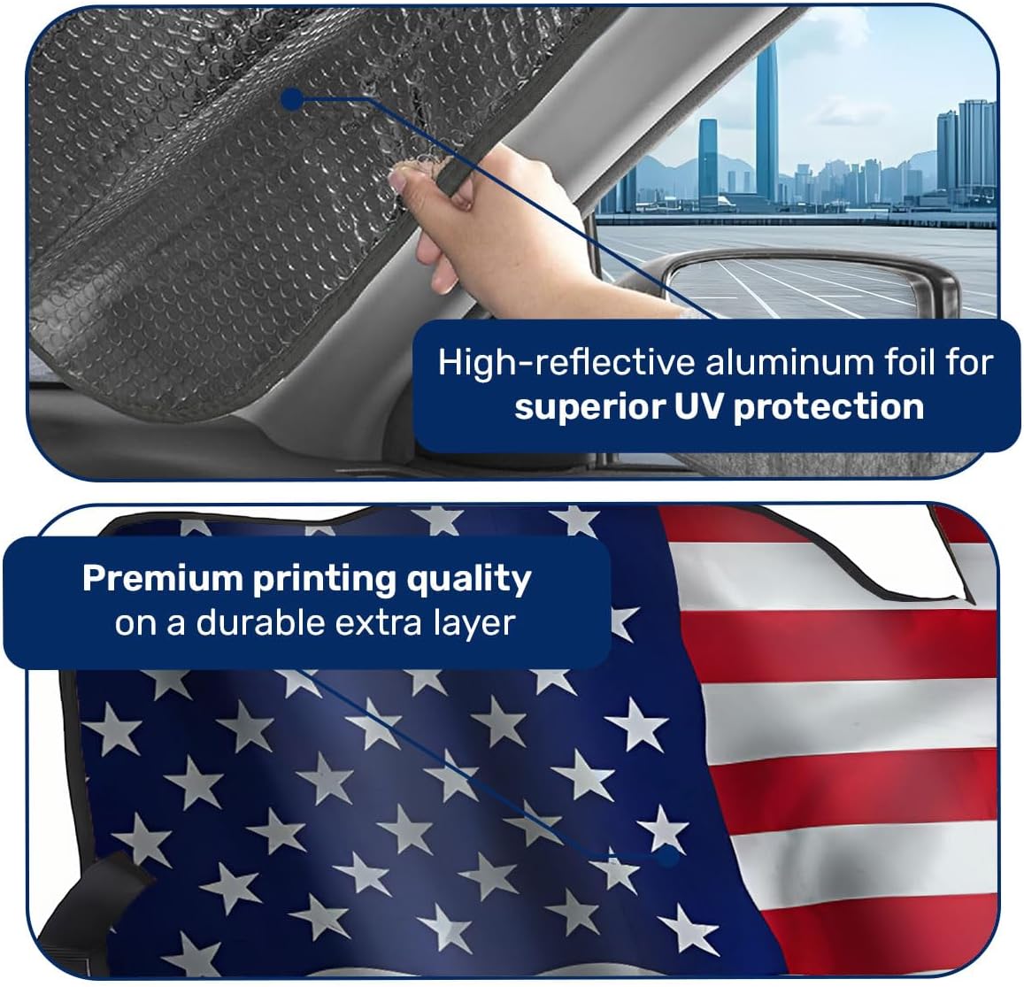 GENANY Corgi Patriotic Windshield Sun Shade 55 x 30 Inch image 4