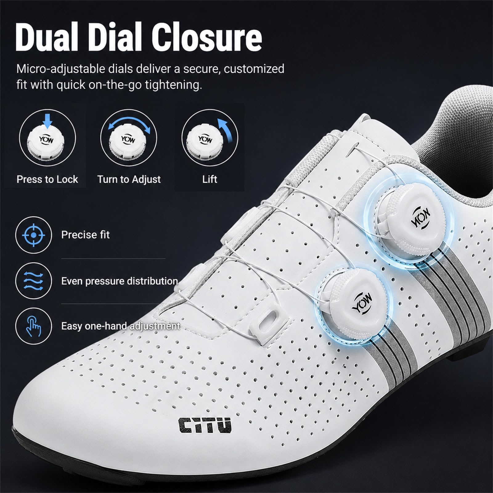 Hixingo Scarpe Uomo Donna, Punta Ampia, Scarpe Strada Mountain Bike Compatibile Pedali SPD-SL Look Delta, Unisex Scarpes Ciclismo MTB Traspirante All'aperto per Bici