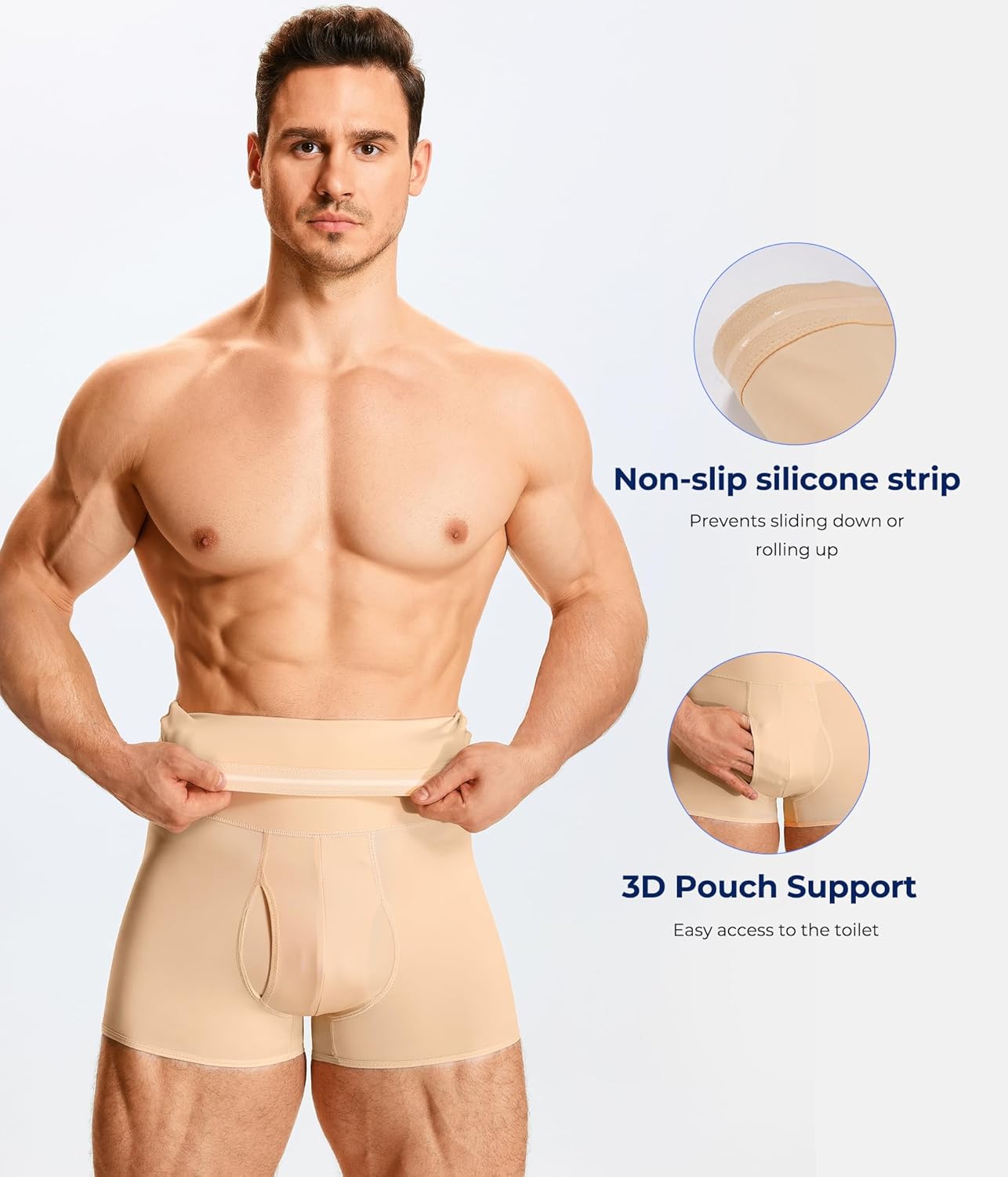 TAILONG Men Tummy Control Shorts High Waist Slimming Underwear Body Shaper Seamless Belly Girdle Boxer Briefs - Image 3