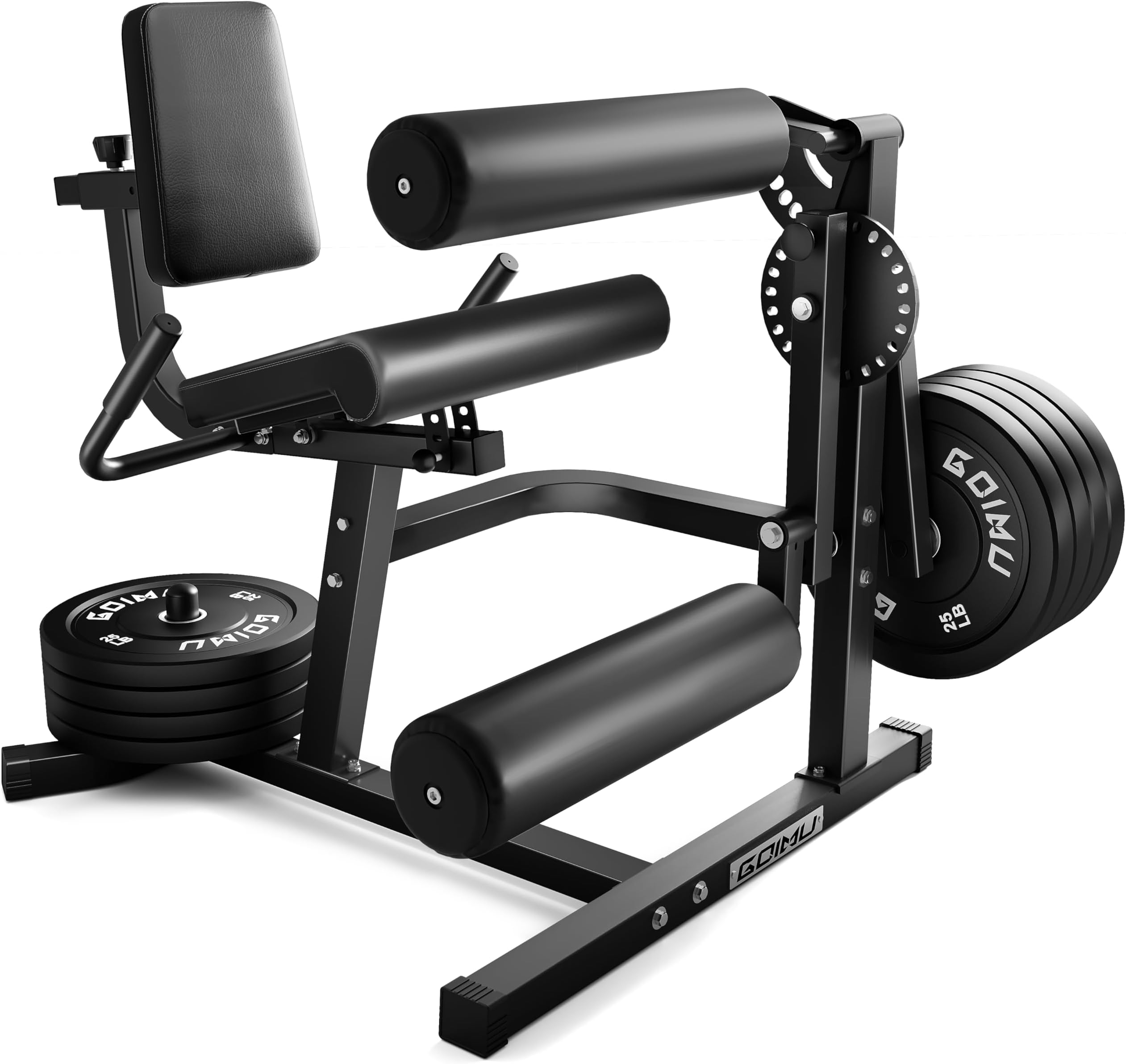 Leg Extension and Curl Machine, 4 in 1 Lower Body Workout Machine, Adjustable Leg Curl Machine with Plate Loaded, Leg Extension Machine with Exercise Bench Z2-Upgrade(Black)