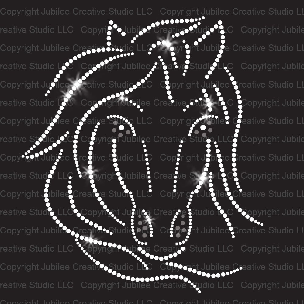 JCS Rhinestones Windsor Horse Rodeo Iron On Rhinestone Crystal T-Shirt Transfer by JCS Rhinestones
