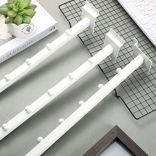 Miniatura 5 de Tatuo Paquete de 20 ganchos de pared de 15.75 pulgadas con 6 bolas de cascada, accesorios para colgar tablero de metal resistente, listones de