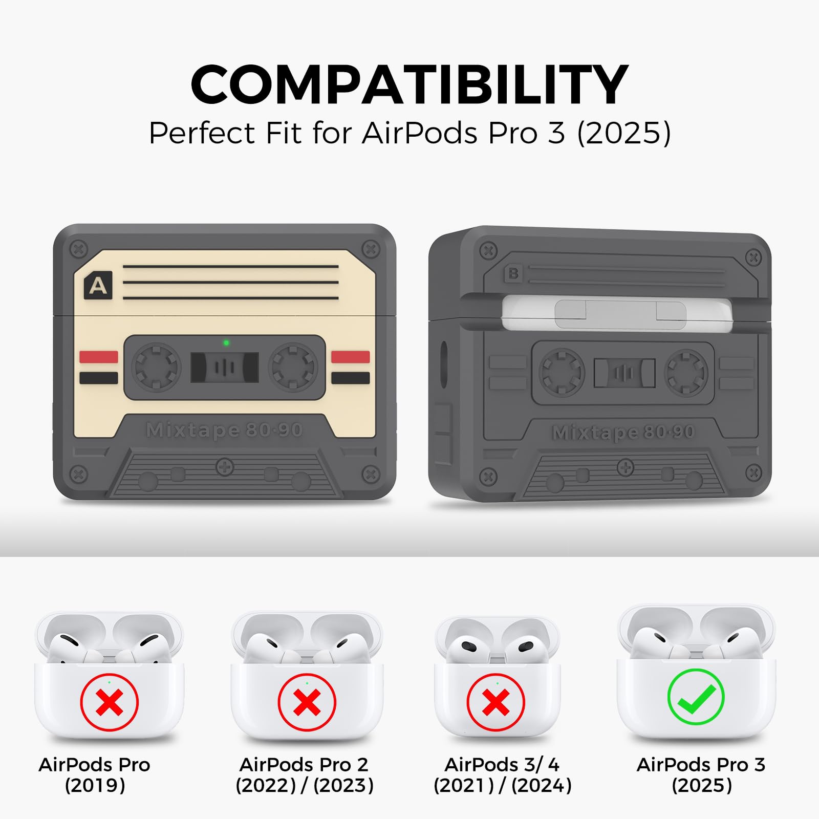 Amazon.com: TRONWIN for AirPods Pro 3 Case - 2025 Retro Silicone