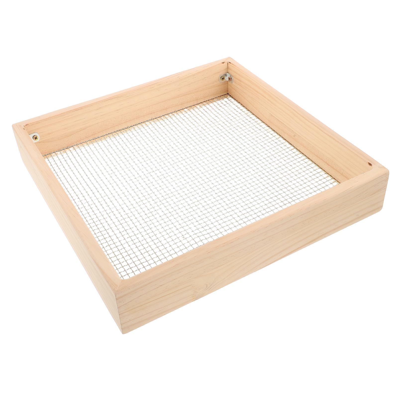 Garden Gravel Sieve in Legno, 38x38 cm, setaccio per terriccio da Giardinaggio con Maglia 1/4", 1 Pezzo, per Compost, Rocce, Terra e Vaso