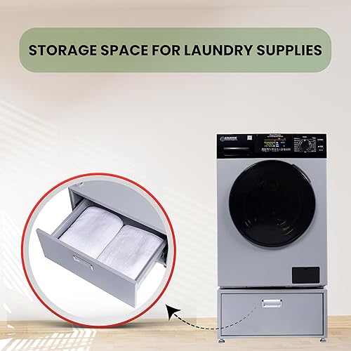 Miniatura 10 de Equator Pedestal de lavandería con cajón (negro)