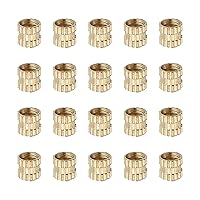 Vista 19 de Yinpecly 100 tuercas moleteadas M3, rosca hembra M3 x 0.157 x 0.118 in, rosca roscada métrica a través de rosca, ajuste prensado en agujeros