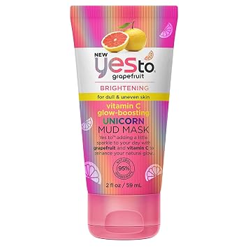 Yes To Grapefruit Vitamin C Glow-Boosting Unicorn Mud Mask , 2 Fl Oz Pack of 1