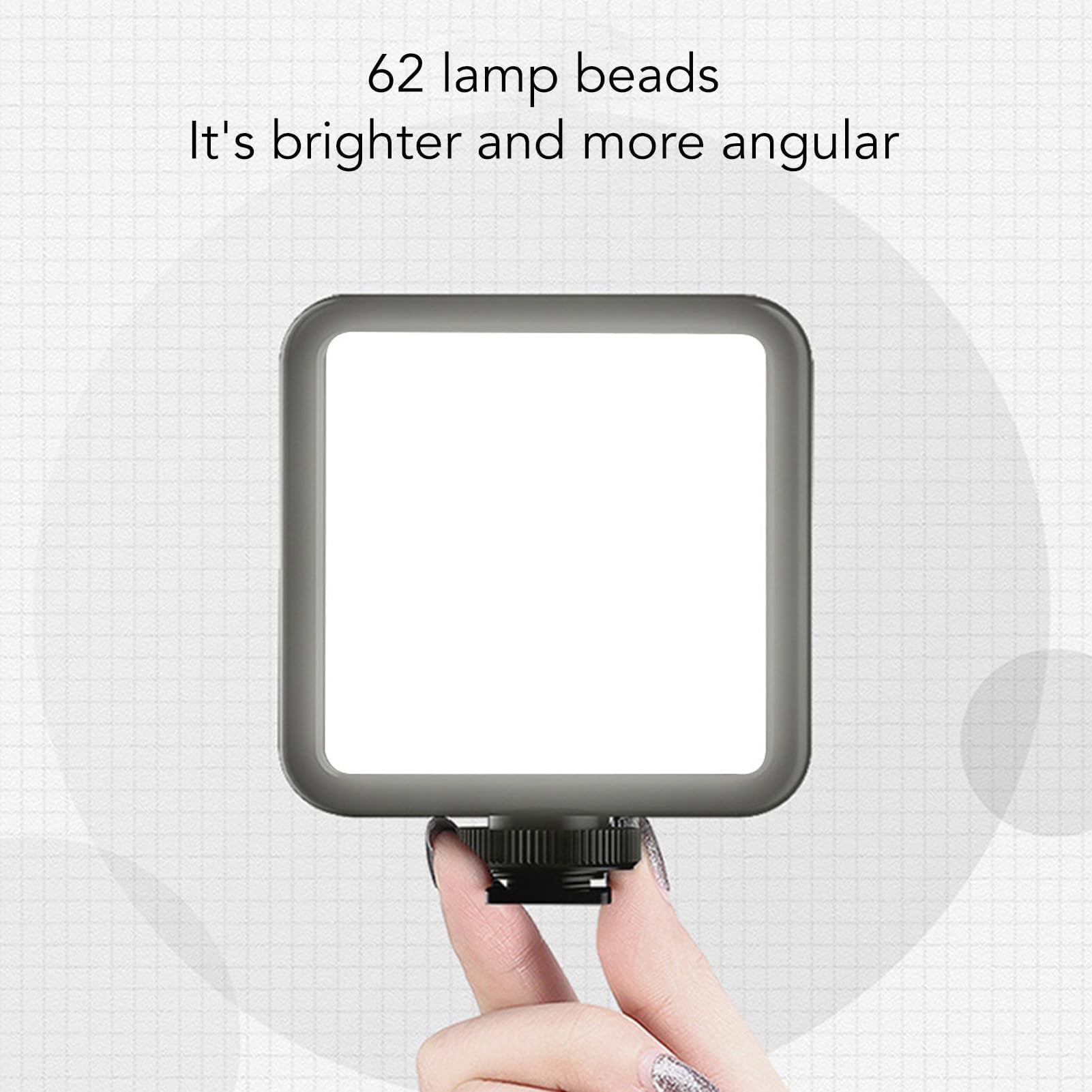 PULUZ Lampe Vidéo LED 64 LEDs - Lumière Photo Appareil 5W Piles AA Filetage 1/4"