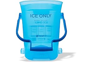 San Jamar Ice Transport Bucket, 6 Gallon Plastic Light Duty Ice Tote, Blue