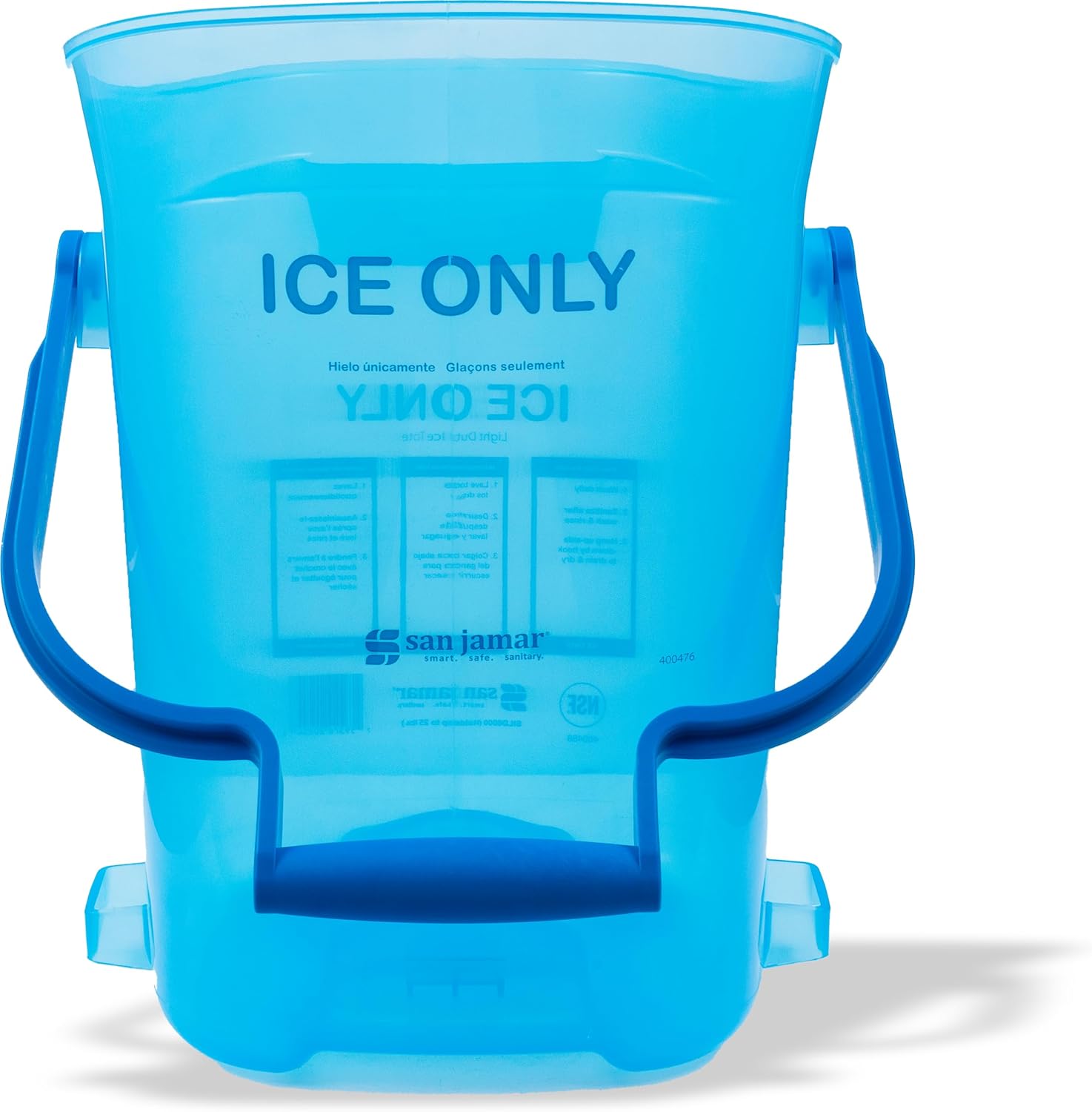 san jamar plastic light duty ice tote, 6 gallons, blue