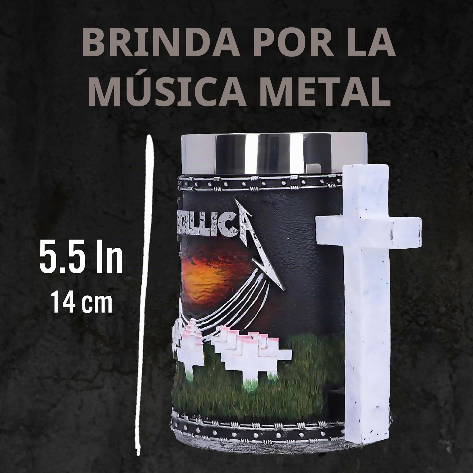 Nemesis Now Metallica-Master of Puppets - Jarra de resina, color negro