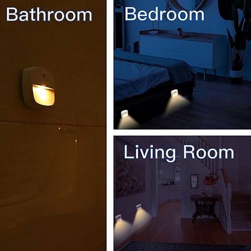Miniatura 7 de FXK Luz nocturna con sensor de movimiento, luces LED de noche alimentadas por batería, luces de escalera con sensor de movimiento inalámbricas para
