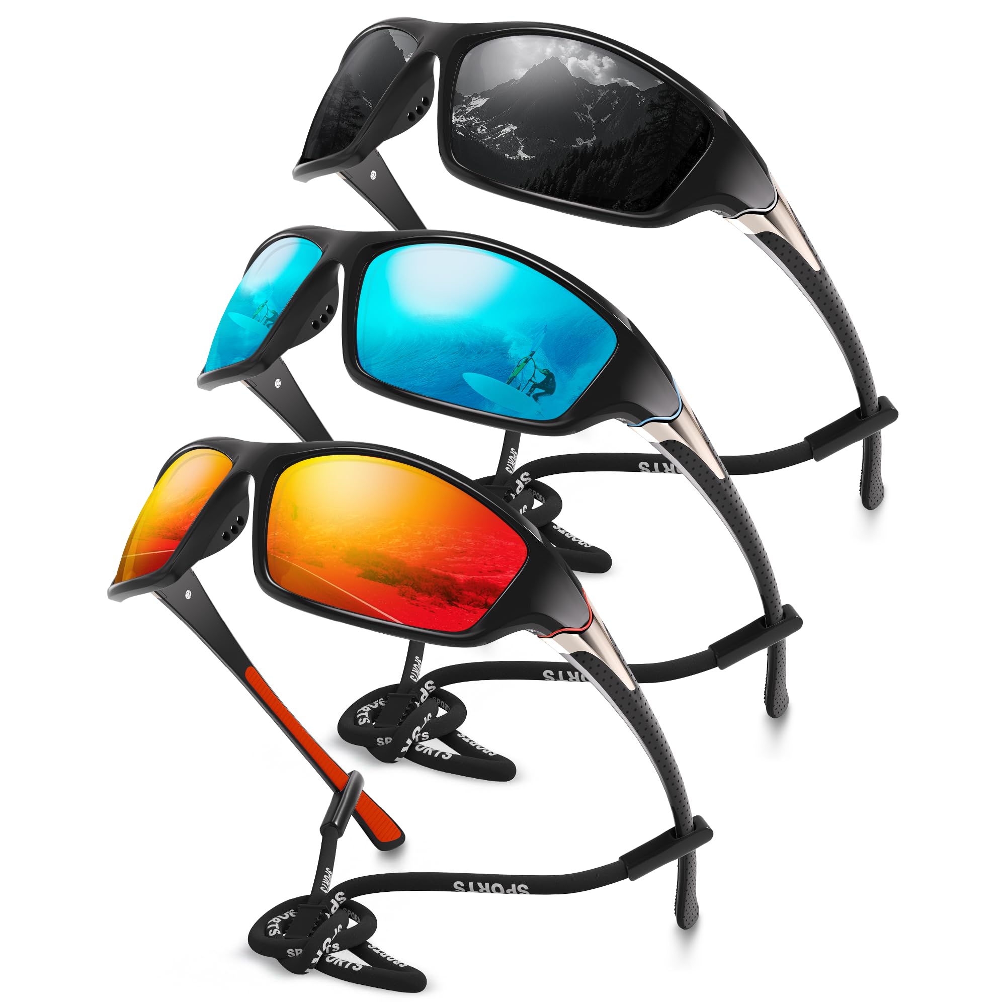 Polarized Sports Wrap Around Sunglasses Men Fishing Running Golf