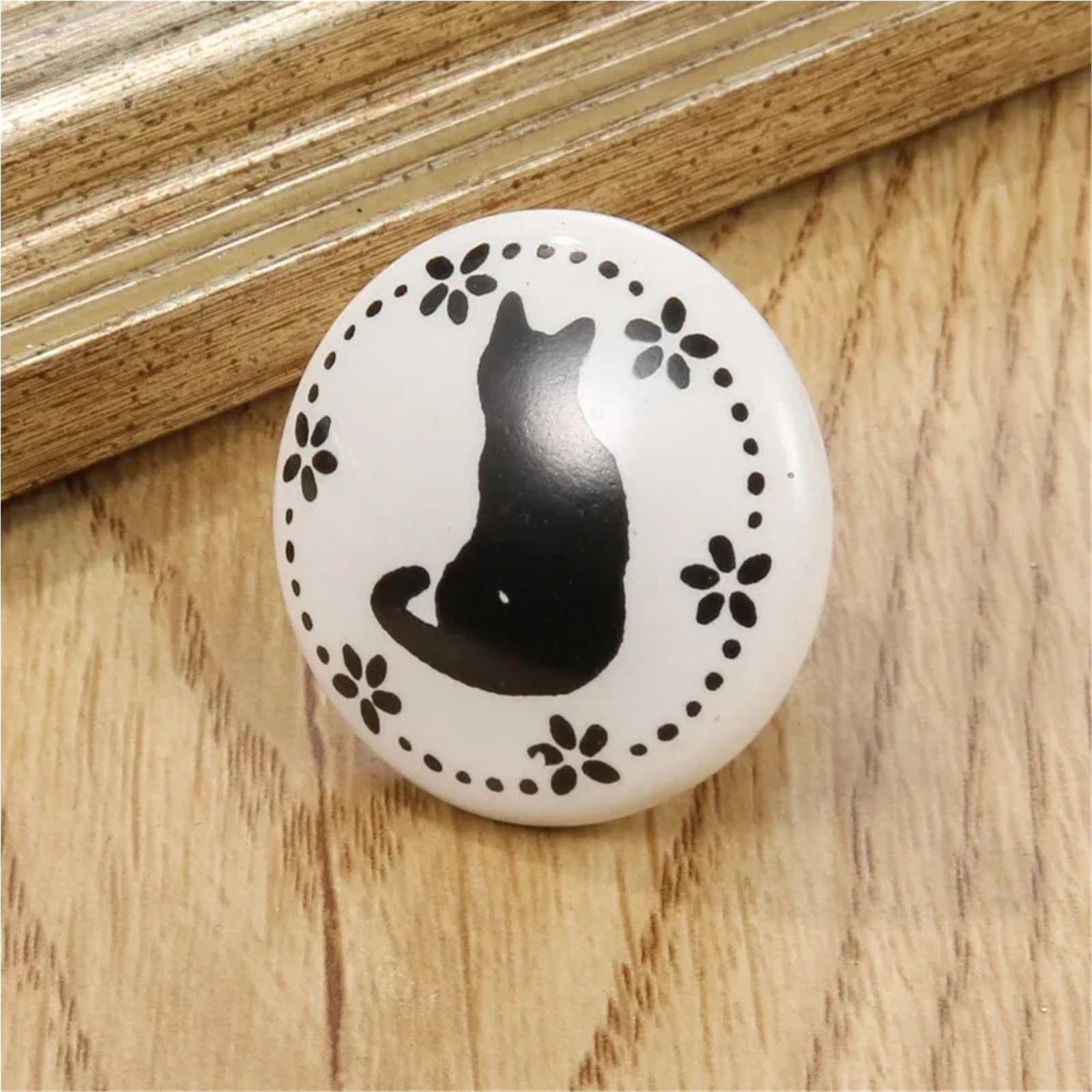 12PCS White Print Ceramic Door Knobs And Handles Furniture Drawer Cupboard Single Hole Cabinet Für Küche(Color 12)