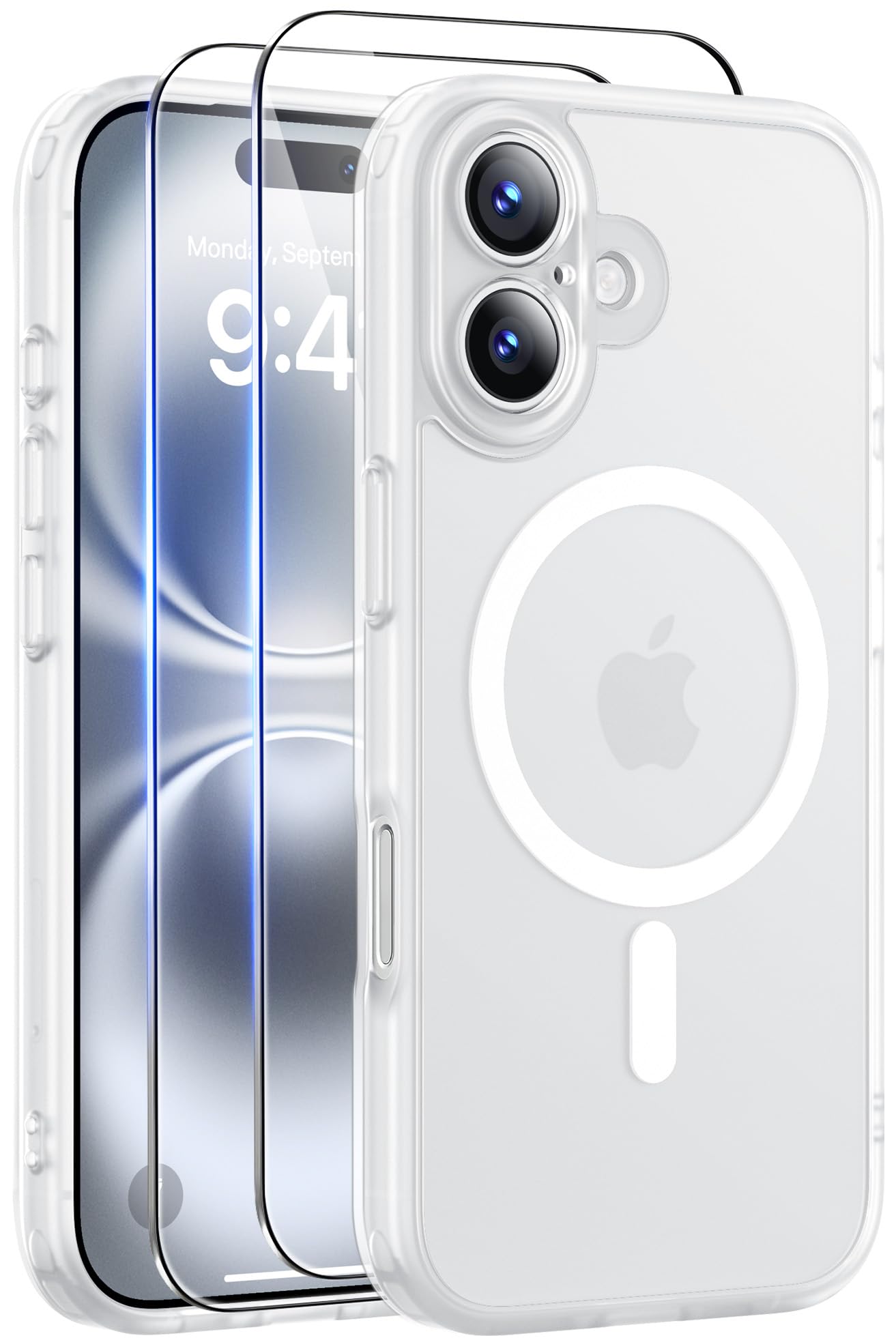 Qasyfanc Magnetic for iPhone 15 Case with 2 Tempered Glass Screen Protector, Compatible with MagSafe, Full Camera Protection, [Anti-Yellowing] Shockproof Protection Phone Case, Clear — view 18