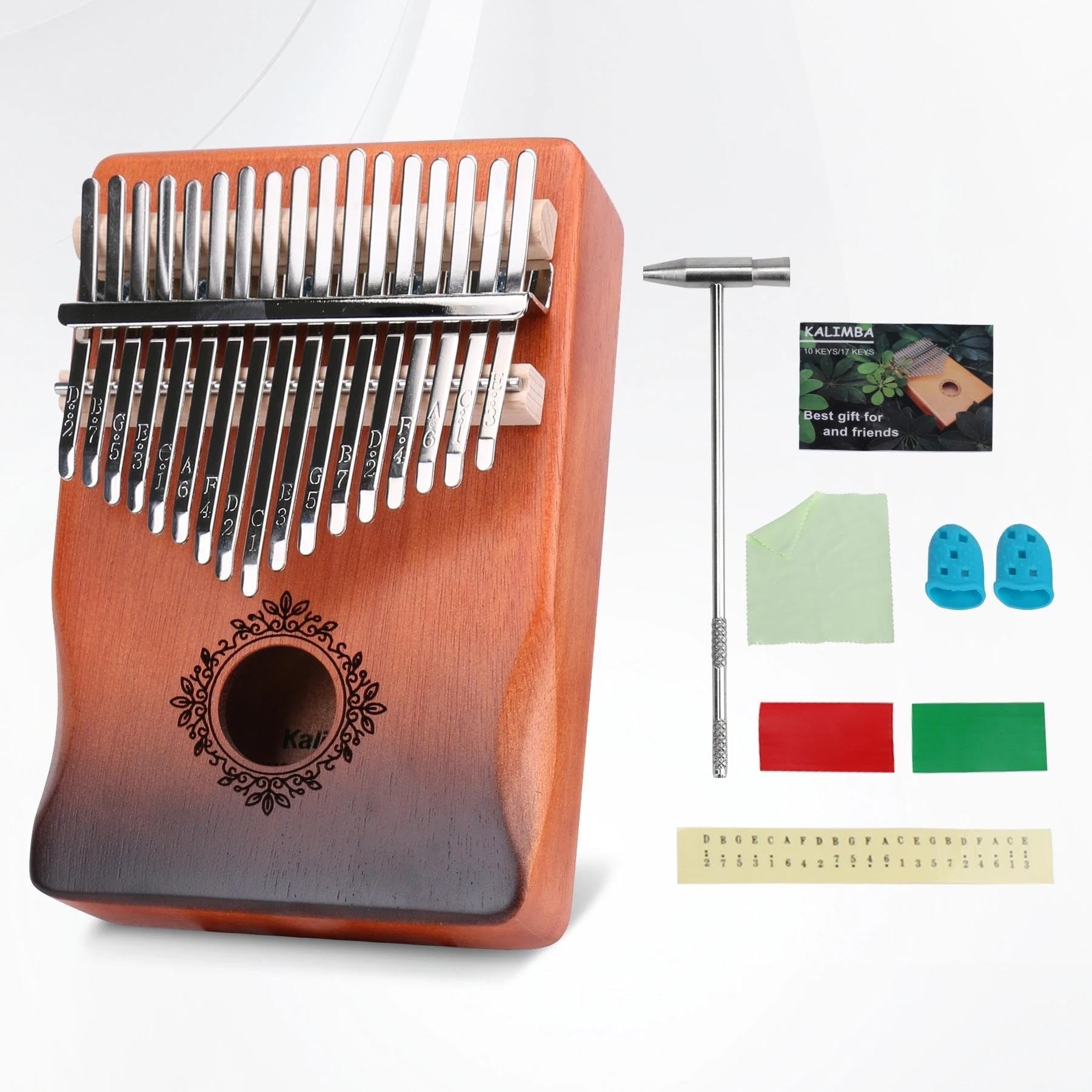 Kalimba Fortepian 17-klawiszowy Przenośny Fortepian Kalimba Thumb Z Młotkiem Do Strojenia I Przewodnikiem Doskonały Dla Początkujących I Profesjonalistów