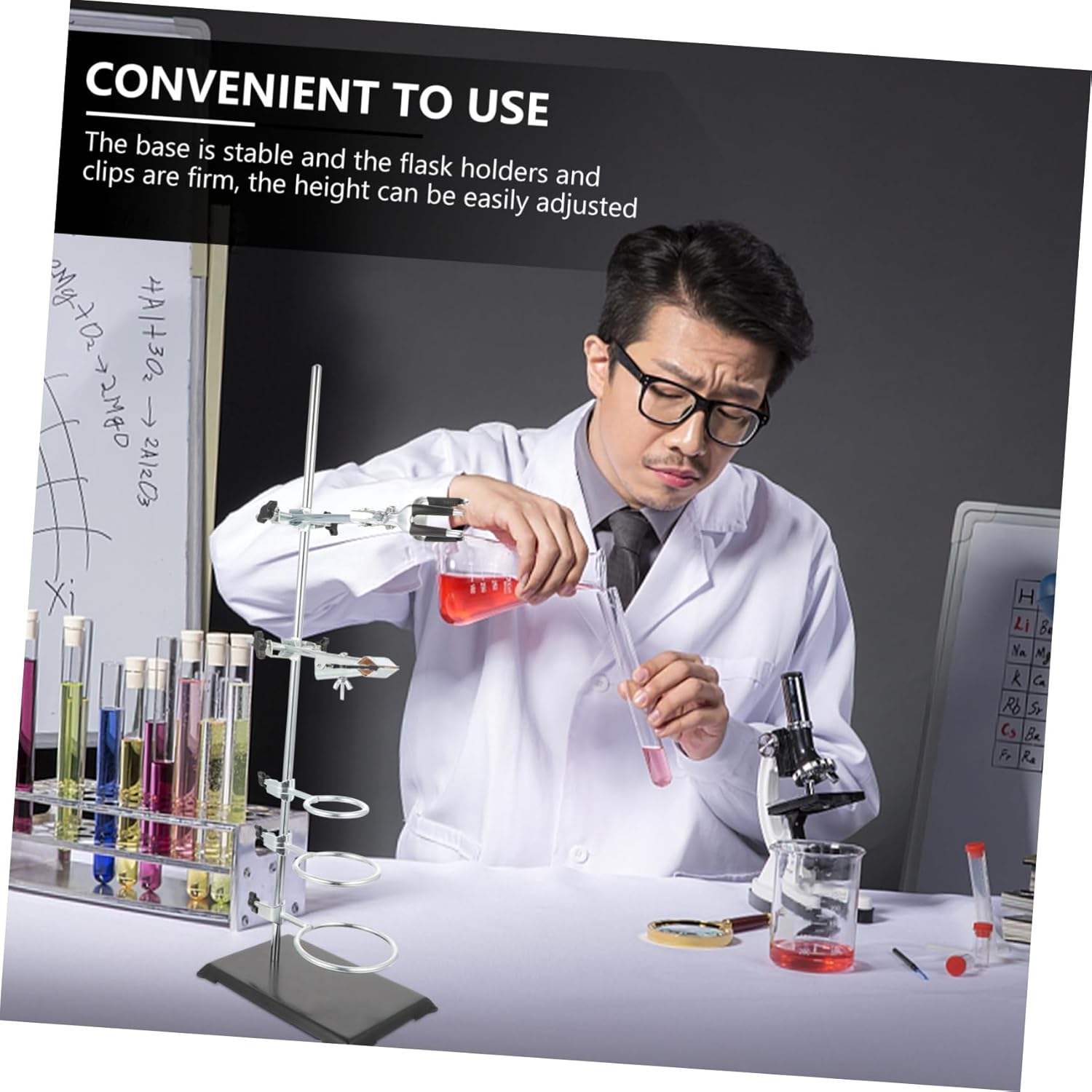 Chemical Laboratory Retort Stand Mini Metal Rack Laboratory Instrument Bracket Strong Sturdy Height