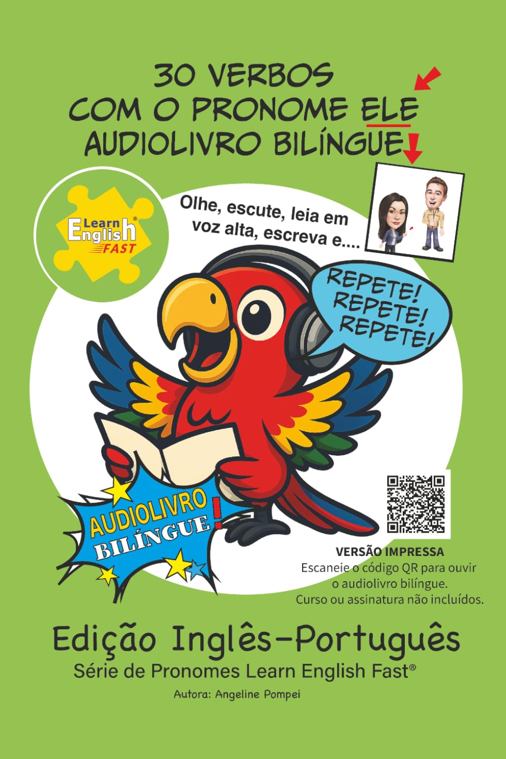 30 verbos em inglês com o pronome ele: Audiolivro bilíngue